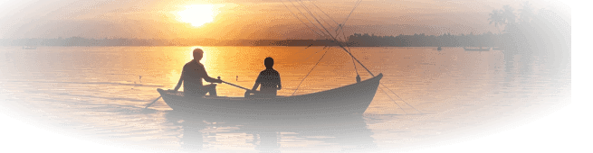 Sunset boat on the water